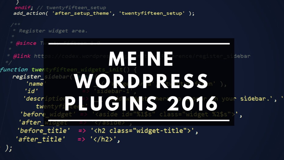 Meine WordPress Plugins 2016