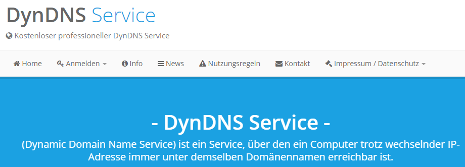 DynDNS DDNSS Service Kostenloser professioneller DynDNS Service